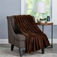 thumbnail image 1 of Bedford Home 66A-29164 Oversized Microfiber Velvet Solid Polyester Throw Blanket - Mocha Brown, 1 of 8