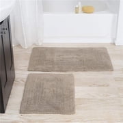 Bedford Home 67A-01684 100 Percent Cotton 2 Piece Reversible Rug Set - Taupe