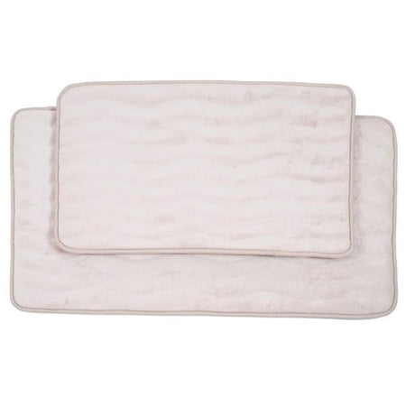 Bedford Home 67A-26556 2 Piece Memory Foam Bath Mat Set, Ivory