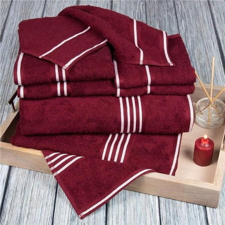 Bedford Home 67A-53611 Rio 8 Piece Cotton Towel Set - Dark Charcoal Gray