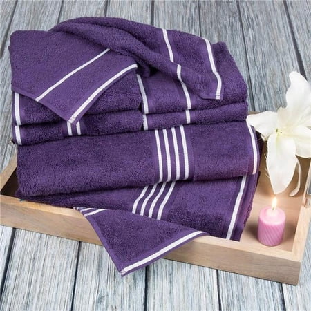 Bedford Home 67A-53642 Rio 8 Piece Cotton Towel Set - Eggplant
