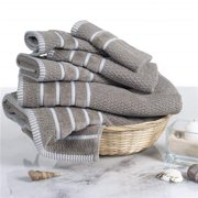 Bedford Home 67A-74254 100 Percent Cotton Rice Weave 6 Piece Towel Set - Taupe