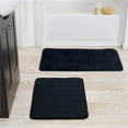 thumbnail image 1 of Bedford Home 67A-77446 2 Piece Memory Foam Striped Bath Mat, Black, 1 of 4