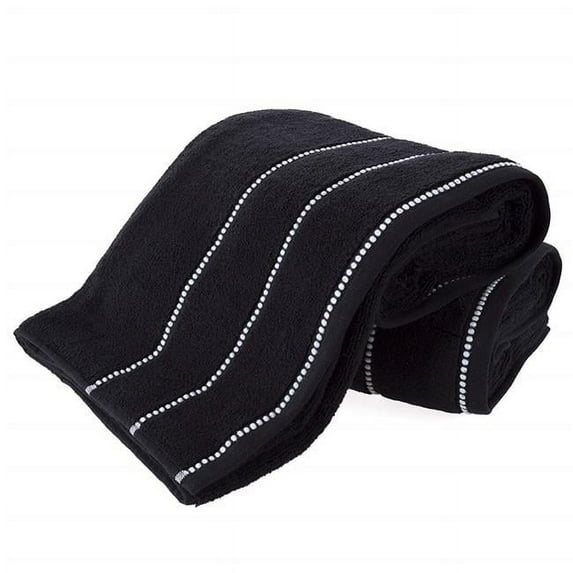 Bedford Home 67A-82641 Luxury Cotton Towel Set, Black & White - 2 Piece
