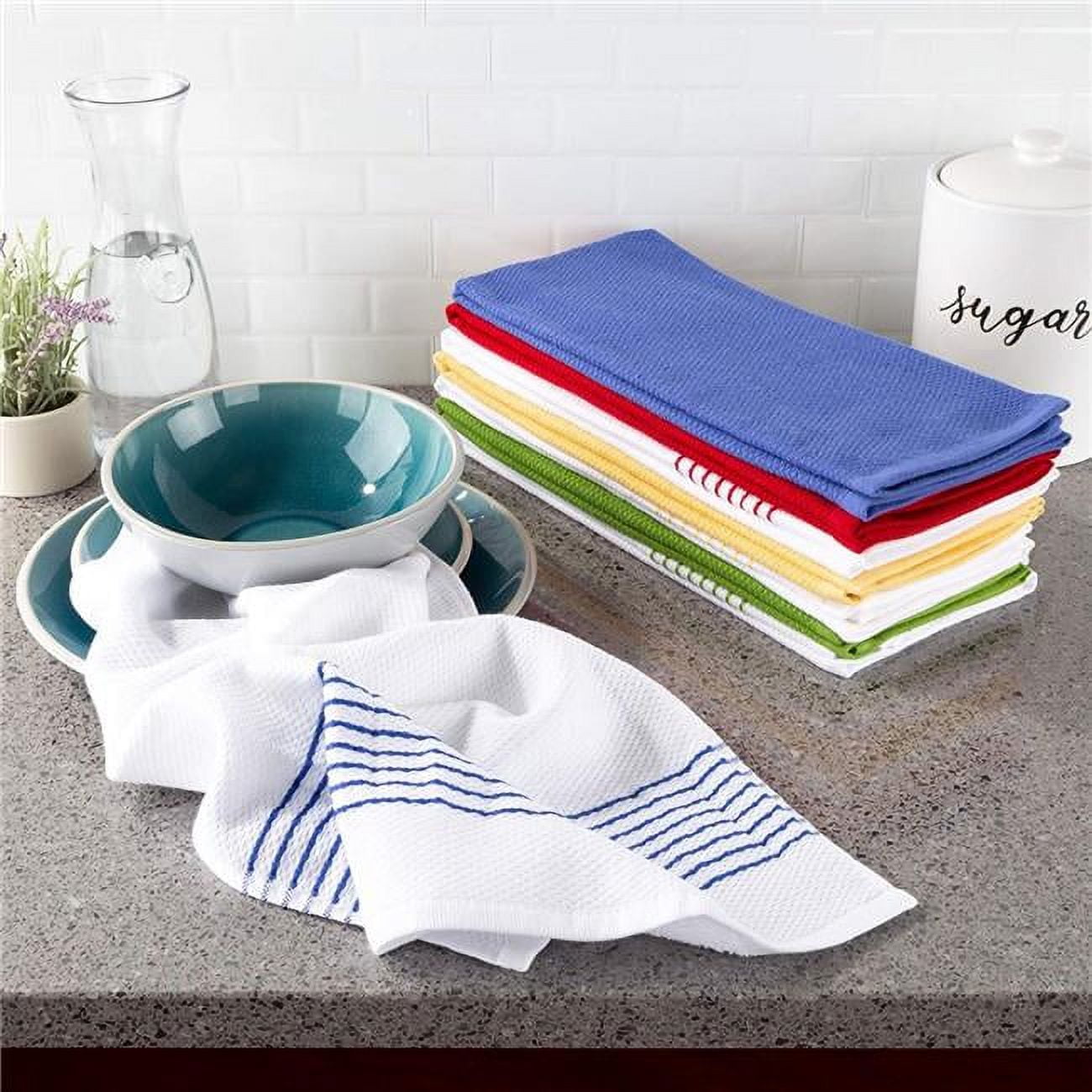 Bedford Home 69A-39376 16 x 28 in. Home Kitchen Dish Towels, Multi-Color -  Set of 8, 1 - Fry's Food Stores