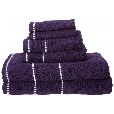 Bedford Home Luxury Cotton Quick Dry Zero Twist & Soft 6 Piece Set with 2 Bath Towels