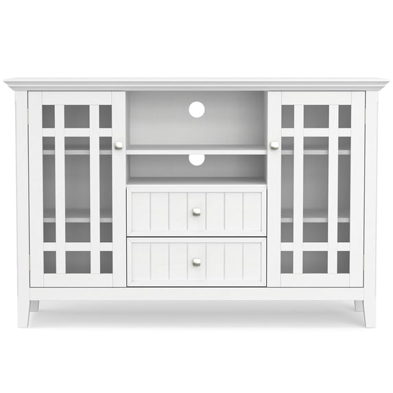 Bedford SOLID WOOD 53 inch Wide Transitional TV Media Stand in White