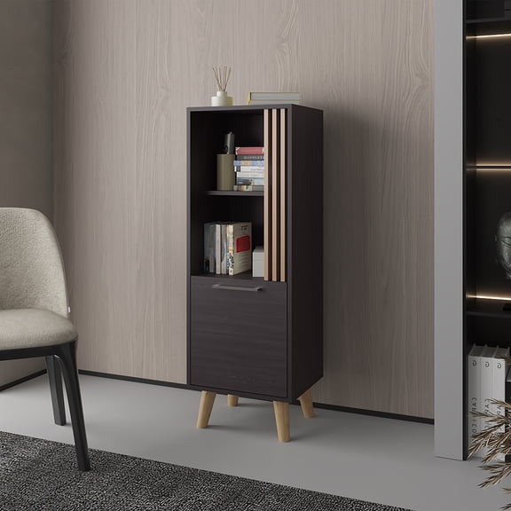 Bedford Storage Cabinet, Living Room, Black/Light Oak