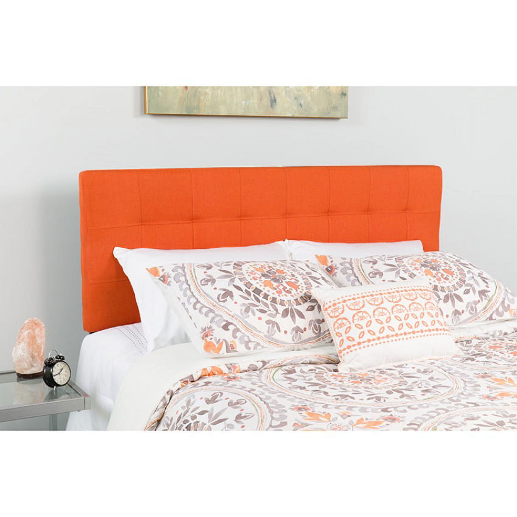 Orange tufted sale headboard