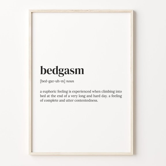 Bedgasm Definition Quote Dictionary Wall Art, Unframed Canvas