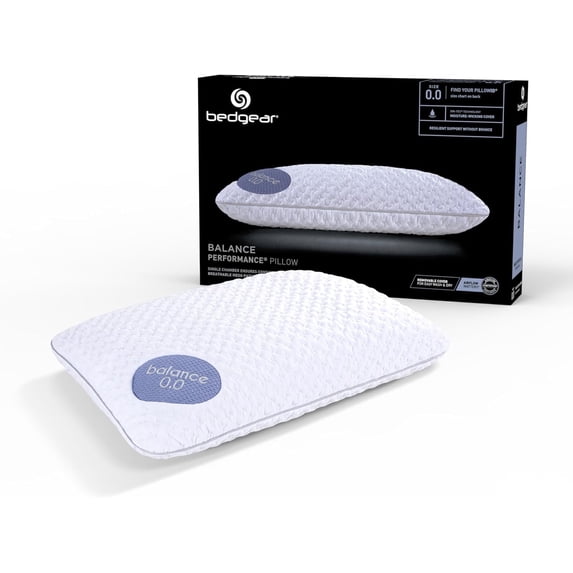 Bedgear Balance Performance Pillow – 0.0 - Moisture Wicking Bed Pillow for All Sleep Positions - Medium Firmness Bed Pillow - Washable Removable Cover