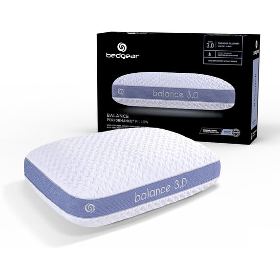 Bedgear Balance Performance Pillow – 3.0 - Moisture Wicking Bed Pillow for All Sleep Positions - Medium Firmness Bed Pillow - Washable Removable Cover