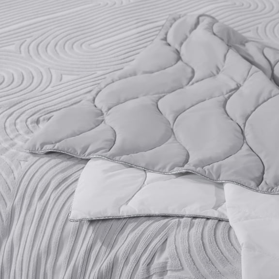 Bedgear Performance Cooling Throw Blanket, Cool-to-the-Touch, White/Grey, 50 x 60 in