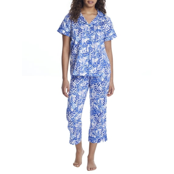 Bedhead Womens Leaves & Berries Cropped Sateen Pajama Set Style-BH2723725