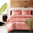 thumbnail image 1 of Bedify Bedding 100% Pure Silk Satin Duvet with Fitted Set 4 Pcs Silk Fitted Sheet 15" Deep Pocket Silk Duvet Cover Pillowcases Set | Wrinkle Free (King, Dark Pink), 1 of 6
