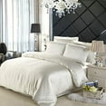 thumbnail image 1 of Bedify Bedding 100% Pure Silk Satin Duvet with Fitted Set 4 Pcs Silk Fitted Sheet 15" Deep Pocket Silk Duvet Cover Pillowcases Soft Silk Sheets|Wrinkle Free Fade Resistant (King, Ivory), 1 of 6