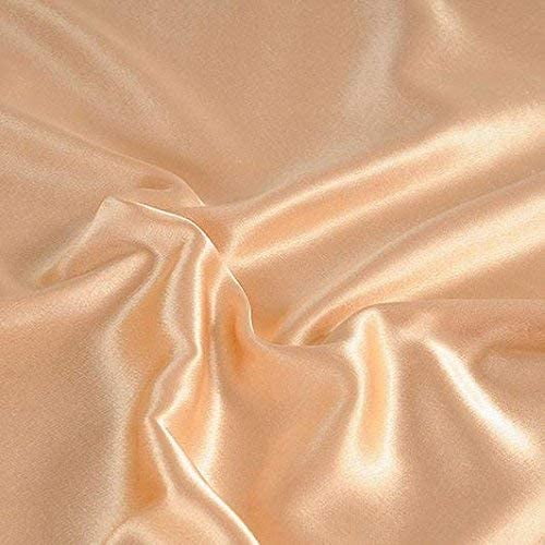 Bedify Bedding 100% Pure Silk Satin Sheet 4pcs, Silk Fitted Sheet 15" Deep Pocket Mattress fit,Silk Flat Sheet&Silk Pillowcases Cool Soft Silk Sheets|Wrinkle Free Fade Resistant Short Queen Peach
