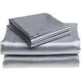 thumbnail image 1 of Bedify Bedding 100% Pure Silk Satin Sheet Set 4pcs,Silk Fitted Sheet 15"Deep Pocket Mattress fit,Silk Flat Sheet&Silk Pillowcases Set Cool Soft Silk Sheets|Wrinkle Free Fade Resistant Full Silver grey, 1 of 6