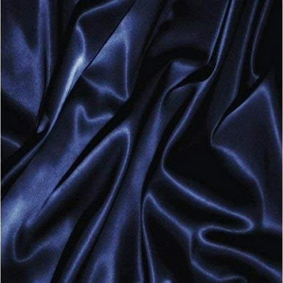 Bedify Bedding 100% Pure Silk Satin Sheet Set 4pcs Silk Fitted Sheet 15" Deep Pocket Mattress fit,Silk Flat Sheet & Pillowcases Cool Soft Silk Sheets|Wrinkle Free Fade Resistant Cal-Queen Navy Blue