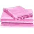 thumbnail image 1 of Bedify Bedding 100% Pure Silk Satin Sheet Set 4pcs, Silk Fitted Sheet 15" Deep Pocket Mattress fit,Silk Flat Sheet&Silk Pillowcases Set Cool Soft Silk Sheets|Wrinkle Free Fade Resistant Full XL Pink, 1 of 6