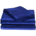 thumbnail image 1 of Bedify Bedding 100% Pure Silk Satin Sheet Set 4pcs, Silk Fitted Sheet 15" Deep Pocket Mattress fit,Silk Flat Sheet&Silk Pillowcases Set Soft Silk Sheets|Wrinkle Free Fade Resistant Royal Blue,Queen, 1 of 6