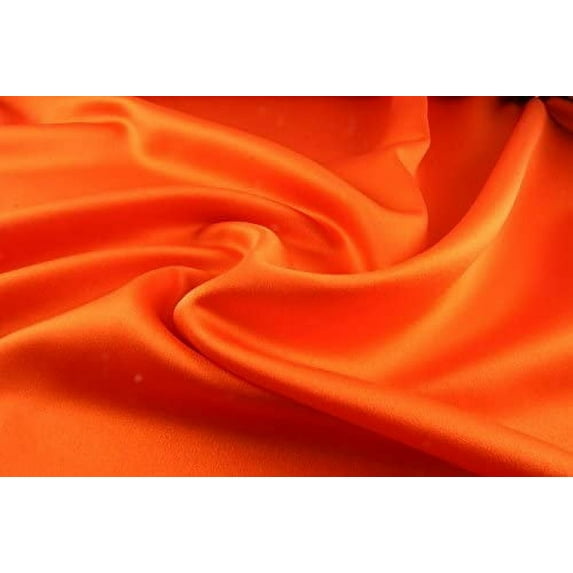 Bedify Bedding 100% Pure Silk Satin Sheet Set 7pcs, Silk Fitted Sheet 15'' Deep Pocket,Silk Flat Sheet,Duvet Cover&Pillowcases |Cool Soft Silk Sheets|Wrinkle Free Fade Resistant| King, Orange