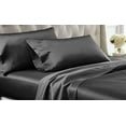 thumbnail image 1 of Bedify Bedding 100% Pure Silk Satin Sheet Set 7pcs, Silk Fitted Sheet 15'' Deep Pocket,Silk Flat Sheet,Duvet Cover&Pillowcases |Cool Soft Silk Sheets|Wrinkle Free Fade Resistant| Dark Grey/Queen, 1 of 6