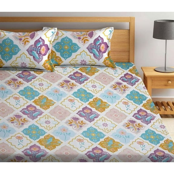 Bedilco Microfiber Cotton King 3-Piece Bed Sheet Set, 250 GSM