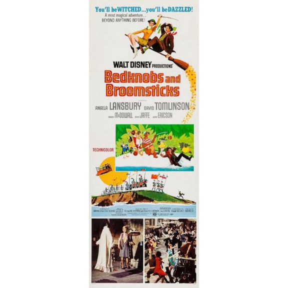 Bedknobs And Broomsticks Poster Movie Poster Insert 14"x36" Multi-Color Square Adults Best Posters