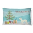 thumbnail image 1 of Bedlington Terrier Christmas Tree Canvas Fabric Decorative Pillow, 1 of 1