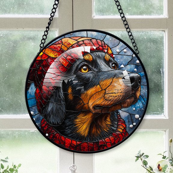 Bedlington Terrier Christmas Tree Decor 2025, Bedlington Terrier Dog Gifts, Christmas Tree Stained Glass SunCatcher for Windows Dog Christmas Tree, Haging Decor