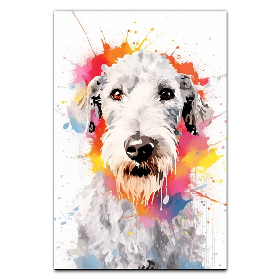 Bedlington Terrier Dog Art - Watercolor Style Wall, Home or Apartment Decor - Sweet Poster Print Gift for Puppy Lovers, Dog Lovers, Women, Girls, Kids, Baby Room, Nursery