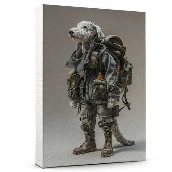 Bedlington Terrier Dog in a Costume Poster Unframe, Bedlington Terrier Dog Canvas Frame Ready to Hang - Cute Room Decor Aesthetic - Anniversary Gifts For Men