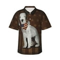 thumbnail image 1 of Bedlington Terrier Dog With Vintage American Flag Men's 3d Print Casual Button Down Shirts, Novelty Hawaiian Short Sleeves S, 1 of 8