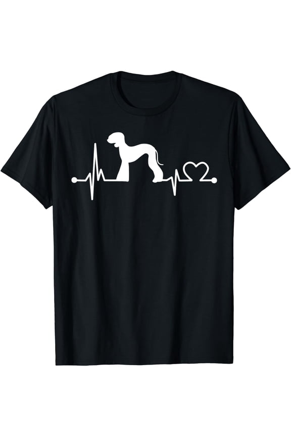 Bedlington Terrier Heartbeat Funny Love Dog Pet Gift Men/Kid T-Shirt