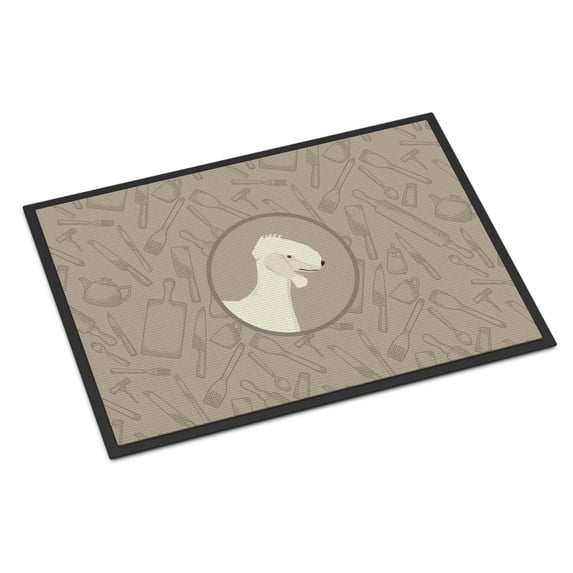 Bedlington Terrier In the Kitchen Indoor or Outdoor Mat 24x36 CK2167JMAT