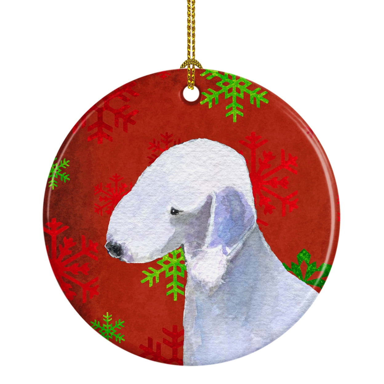Carolines Treasures SS4618-CO1 Rat Terrier Winter Snowflakes Holiday Ceramic Ornament 3 in multicolor - Walmart Supplies