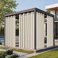 thumbnail image 1 of Bedliving Outdoor Curtains for Patio Waterproof, Khaki White Stripe Grommet Curtains, Outside Drapes for Porch Gazebo Pergola Cabana, 2 Panels, 54" x 95", 1 of 8