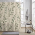 thumbnail image 1 of Bedliving Shower Curtain Set with 12 Hooks, Sage Eucalyptus Botanical Waterproof Fabric, 72" x 72", 1 of 9