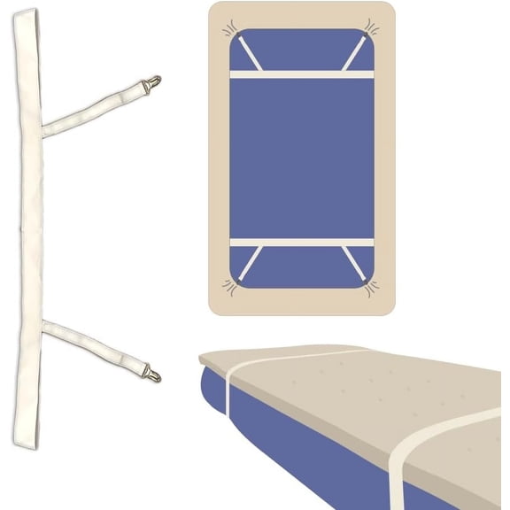 Bedly Twin XL Bed Straps – Mattress Topper & Sheet Holder for College Dorm Beds