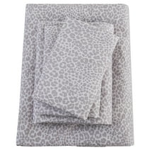 Bedmoon Soft Microfiber Adult Bed Sheet Set with Deep Pocket,4 Piece Queen Sheet Set,Leopard Printed