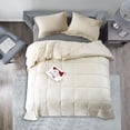 thumbnail image 1 of BednLinens 3 Piece Reversible Ivory Down Alternative Comforter Set Twin, 1 of 5