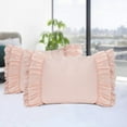 thumbnail image 1 of BednLinens Set of 2 Peach Queen 20"X30" Microfiber Ruffle Pillow Shams Farmhouse Vintage Victorian Pillowcases, 1 of 7