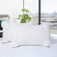 thumbnail image 1 of BednLinens Set of 2 White 20"X36" Microfiber Ruffle Pillow Shams Vintage Victorian Pillowcases, 1 of 7