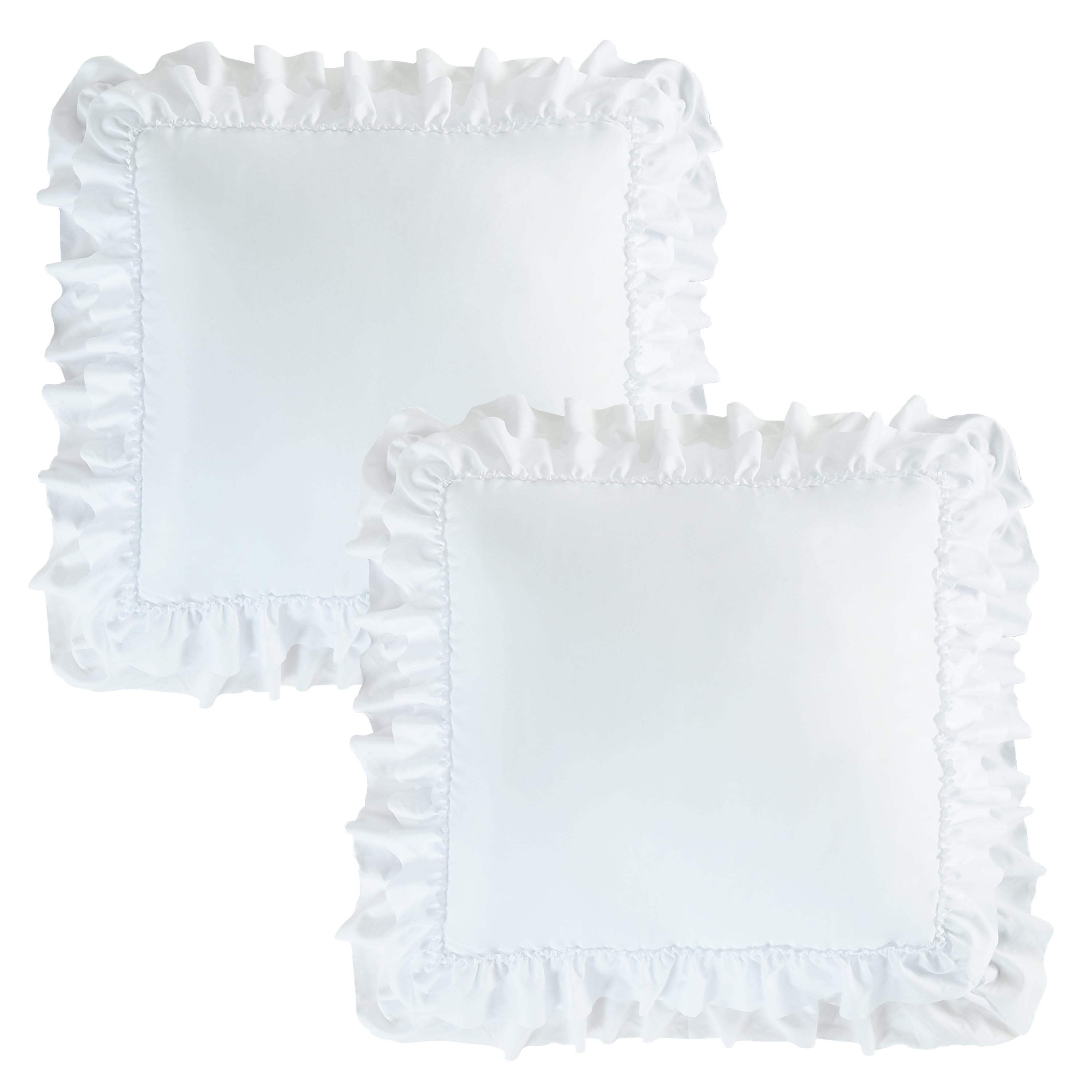 BednLinens Set of 2 White Euro Shams 26"X26" Microfiber Ruffle Pillow