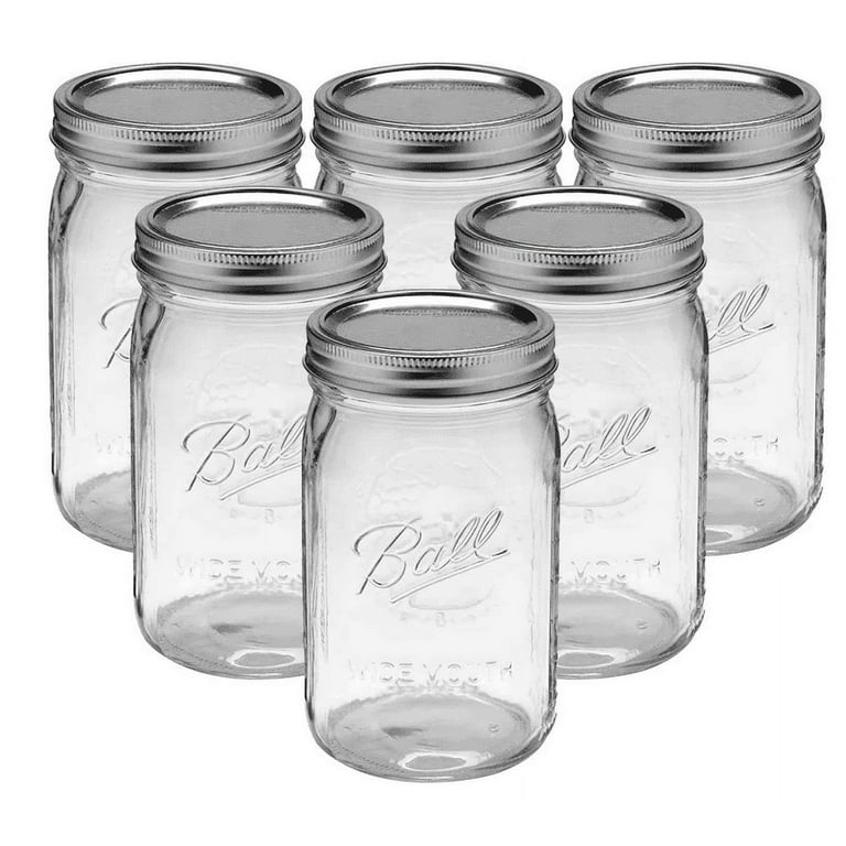 Mason Craft & More Glass Jar with Handle and Lid - Clear, 32 oz