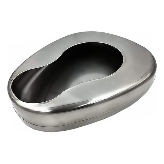 Bedpans for Elderly Men and Women, Heavy Duty Metal Autoclavable Adult Stainless Steel Bed pan for Medical Centers and Home Use, 14 x 11 3/8 Inches