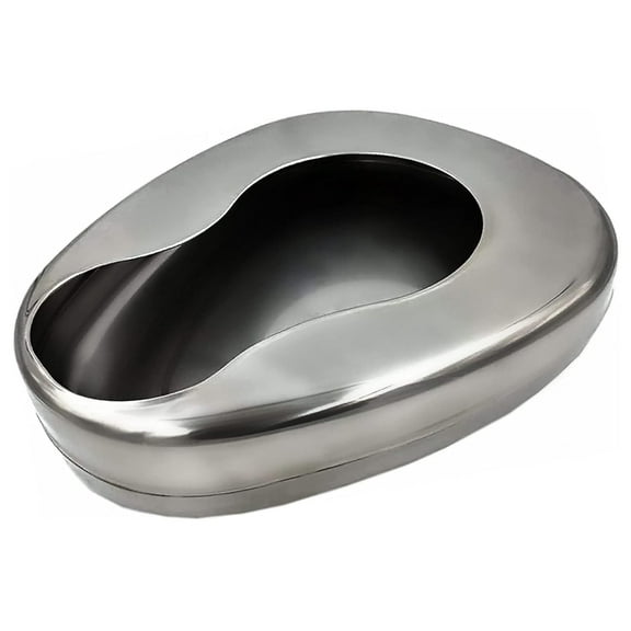 Bedpans for Elderly Men and Women, Heavy Duty Metal Autoclavable Adult Stainless Steel Bed pan for Medical Centers and Home Use, 14 x 11 3/8 Inches