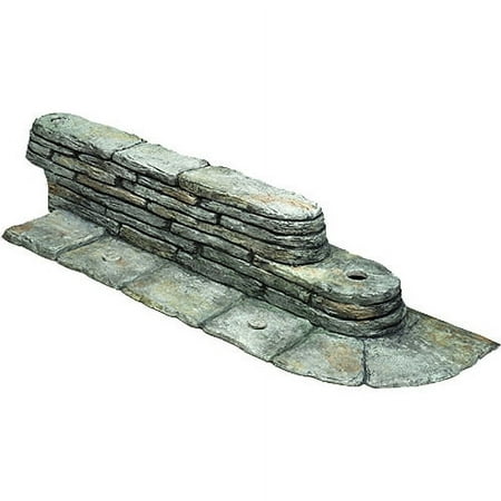 Bedrocks Trim-Free Lawn Edging Gray, 20 Feet, Natural Stacked Slate Design