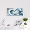 thumbnail image 1 of Bedroom 3 Piece 12 x 16 Inch Framed Wall Art Set Ocean Wave Painting Love Sign Wall Decor Framed Artwork Bathroom Bedroom Living Room Decor (Blue), 1 of 5